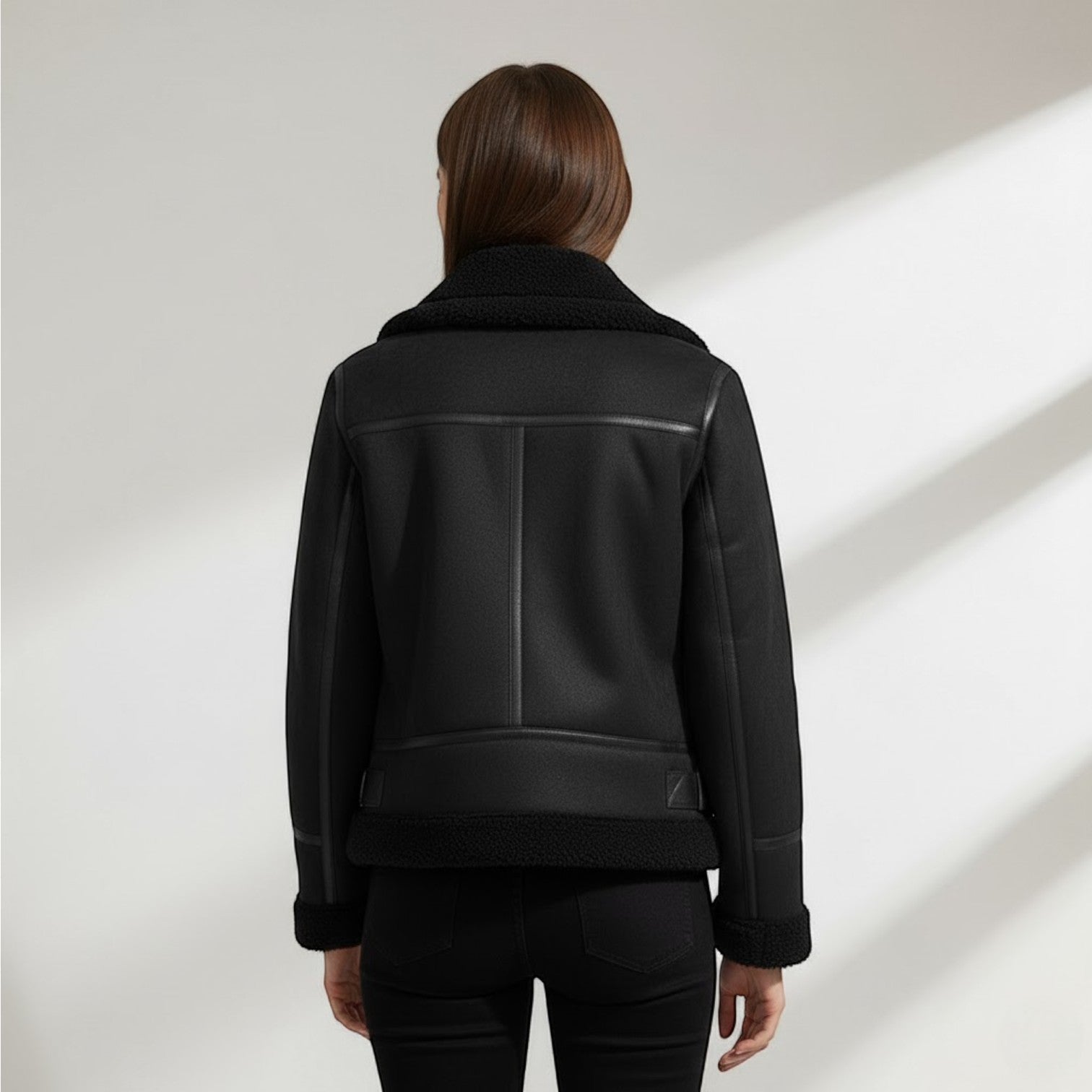 Women's Suede Jacket – Structured Fit with Fleece Lining
