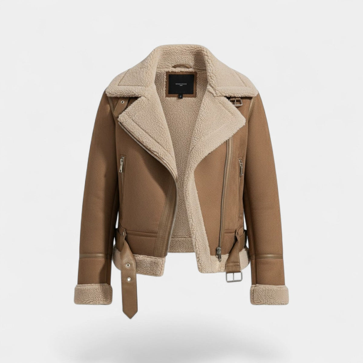 Women's Suede Jacket – Structured Fit with Fleece Lining