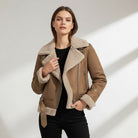 Women's Suede Jacket – Structured Fit with Fleece Lining