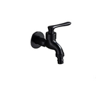 Wall-Mounted Faucet in Matte Black Solid Brass for Kitchen, Bath and Garden