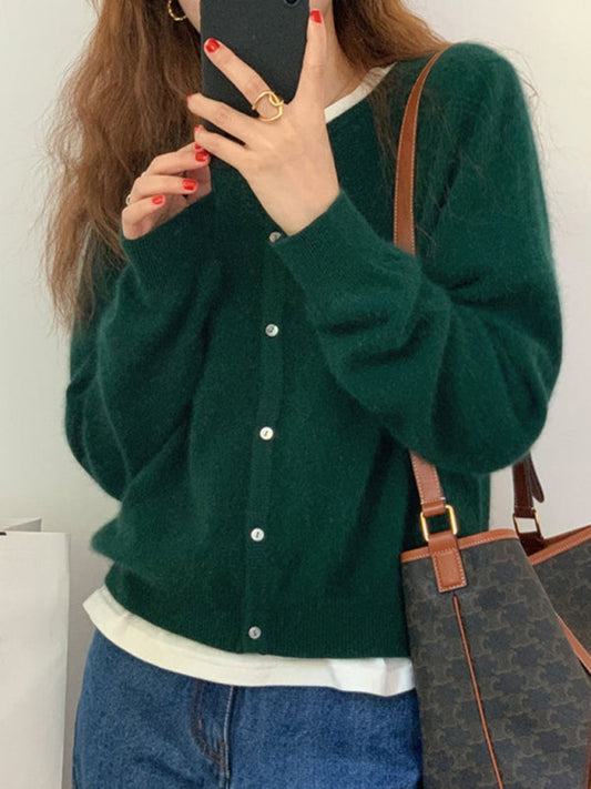 Helene | Dames Gebreid Vest met Gelaagde Afwerking en Ronde Hals