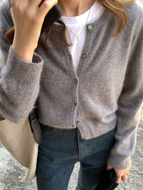 Helene | Dames Gebreid Vest met Gelaagde Afwerking en Ronde Hals