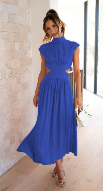 Ada | Maxi Jurk Dames – Elegante Cut-Out Taille en Vloeiend Silhouet