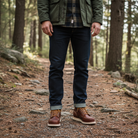 Men's Tobacco Plain-Toe Wedge Boots