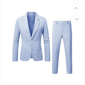 Men's Two-Piece Slim Fit Suit with Notch Lapel – Office and Formal Wear