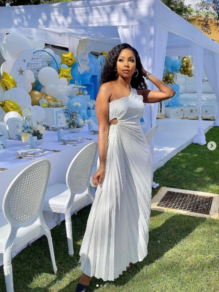 Floretta | Dames Maxi-Jurk, Elegante Plooiende Design voor Lente en Zomer