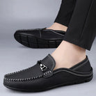 Men's Leather Slip-On Loafers — close-up