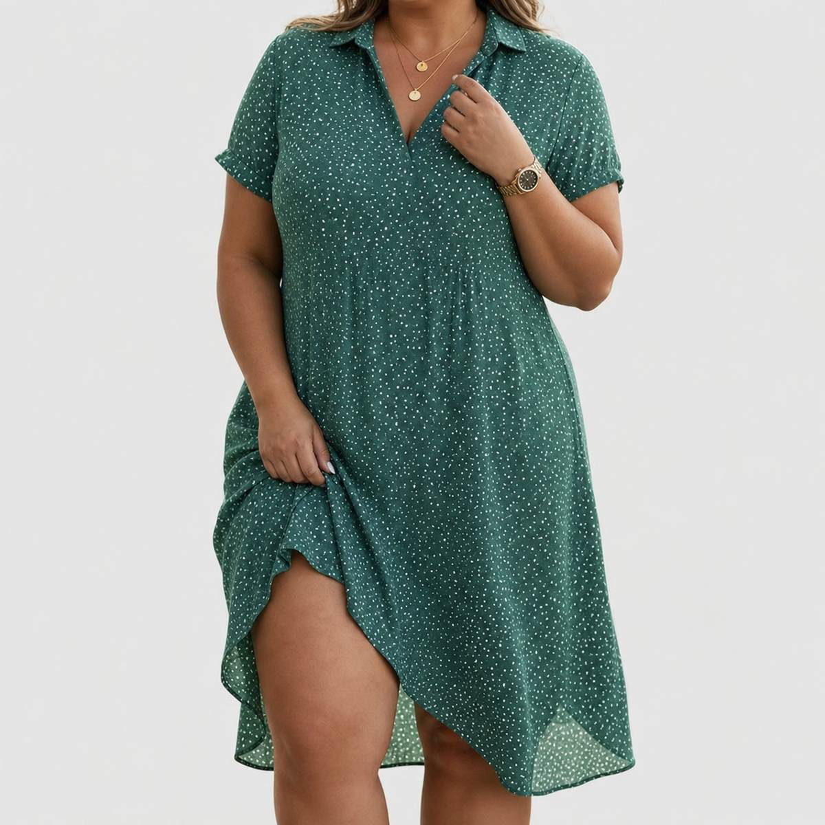 Women's Casual V-Neck Summer Dress - Lightweight Printed Relaxed Fit