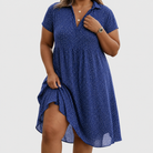 Women's Casual V-Neck Summer Dress - Lightweight Printed Relaxed Fit