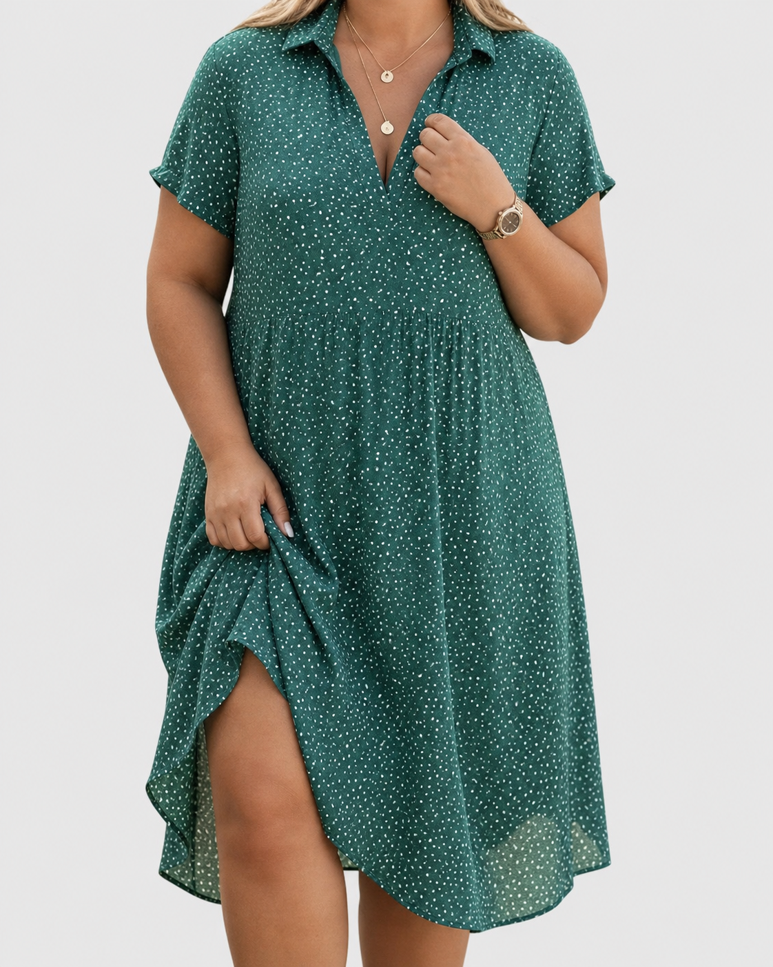 Women's Casual V-Neck Summer Dress - Lightweight Printed Relaxed Fit