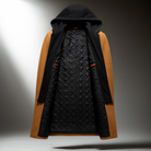 Men's Winter Coat with Hood - Wool Blend Full-Zip Overcoat