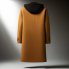 Men's Winter Coat with Hood - Wool Blend Full-Zip Overcoat
