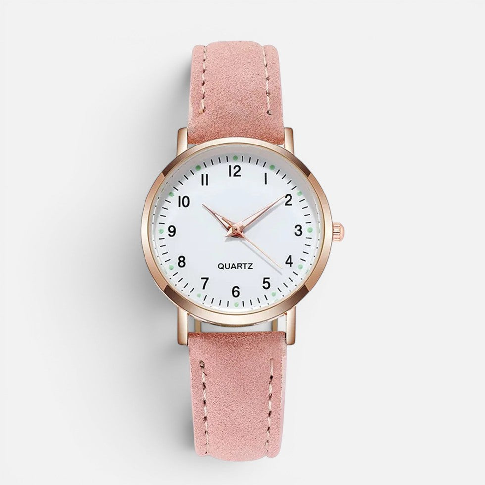 Women's Quartz Watch with Faux Leather Strap