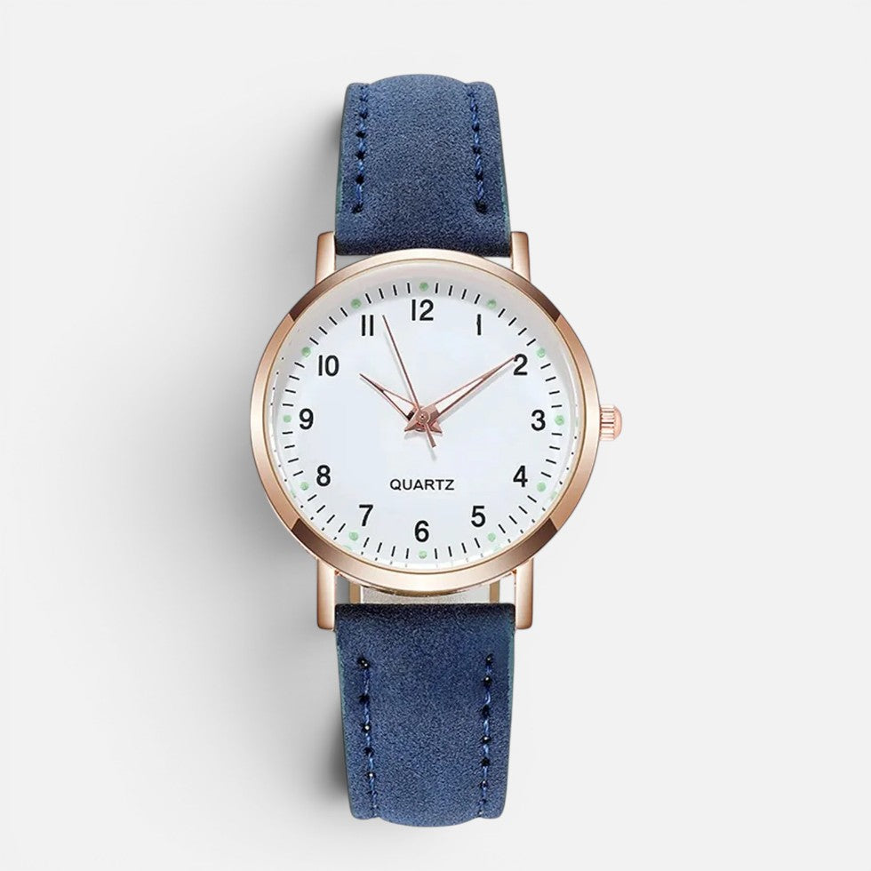 Women's Quartz Watch with Faux Leather Strap
