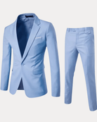 Men's Two-Piece Tailored Suit – Stretch Fabric Slim Fit