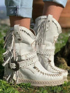 Women's Suede Fringe Boots with Cushioned Insole