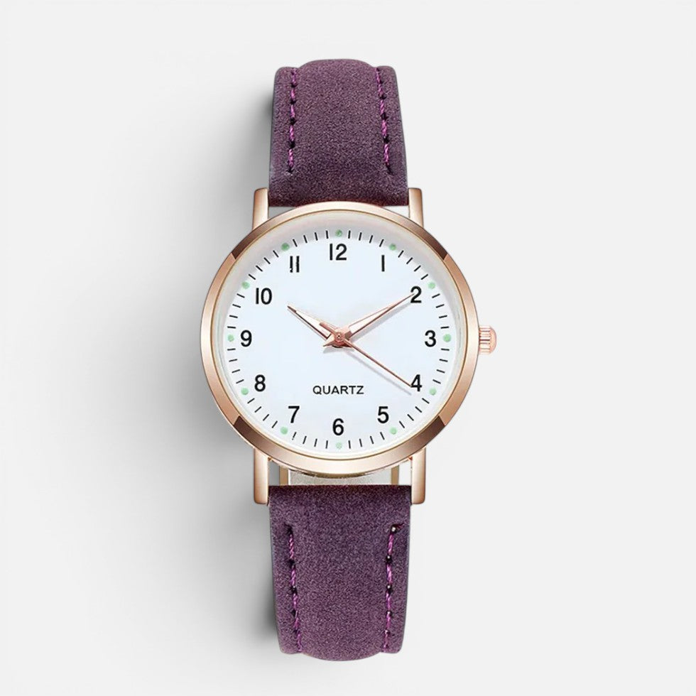 Women's Quartz Watch with Faux Leather Strap
