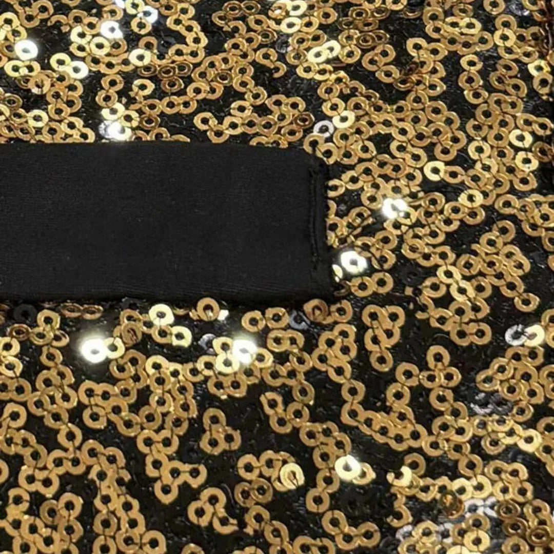 Men's Glitter Waistcoat with Satin Lapel