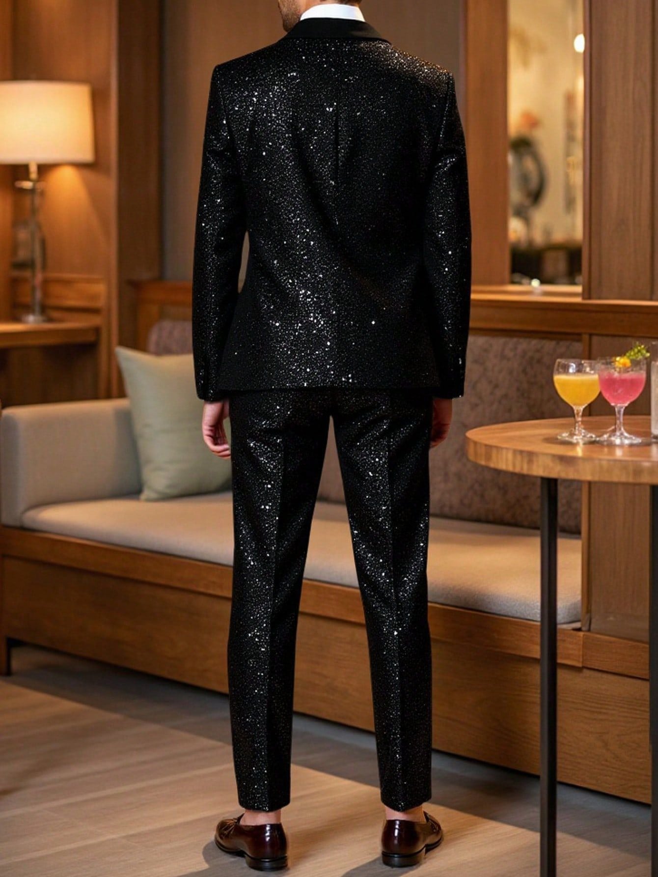Men's Glitter Suit Blazer and Trousers Set