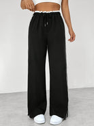 Women's High-Waist Jogger Sweatpants - Side-Stripe Detail, Relaxed Fit