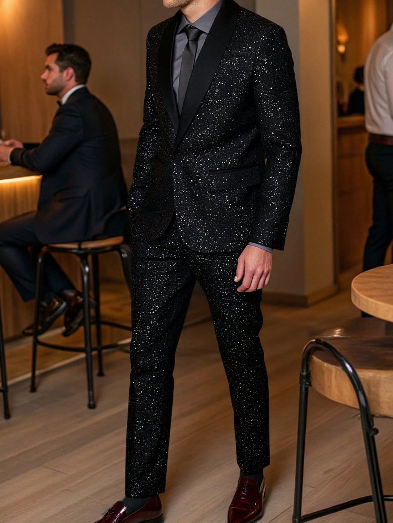 Men's Glitter Suit Blazer and Trousers Set