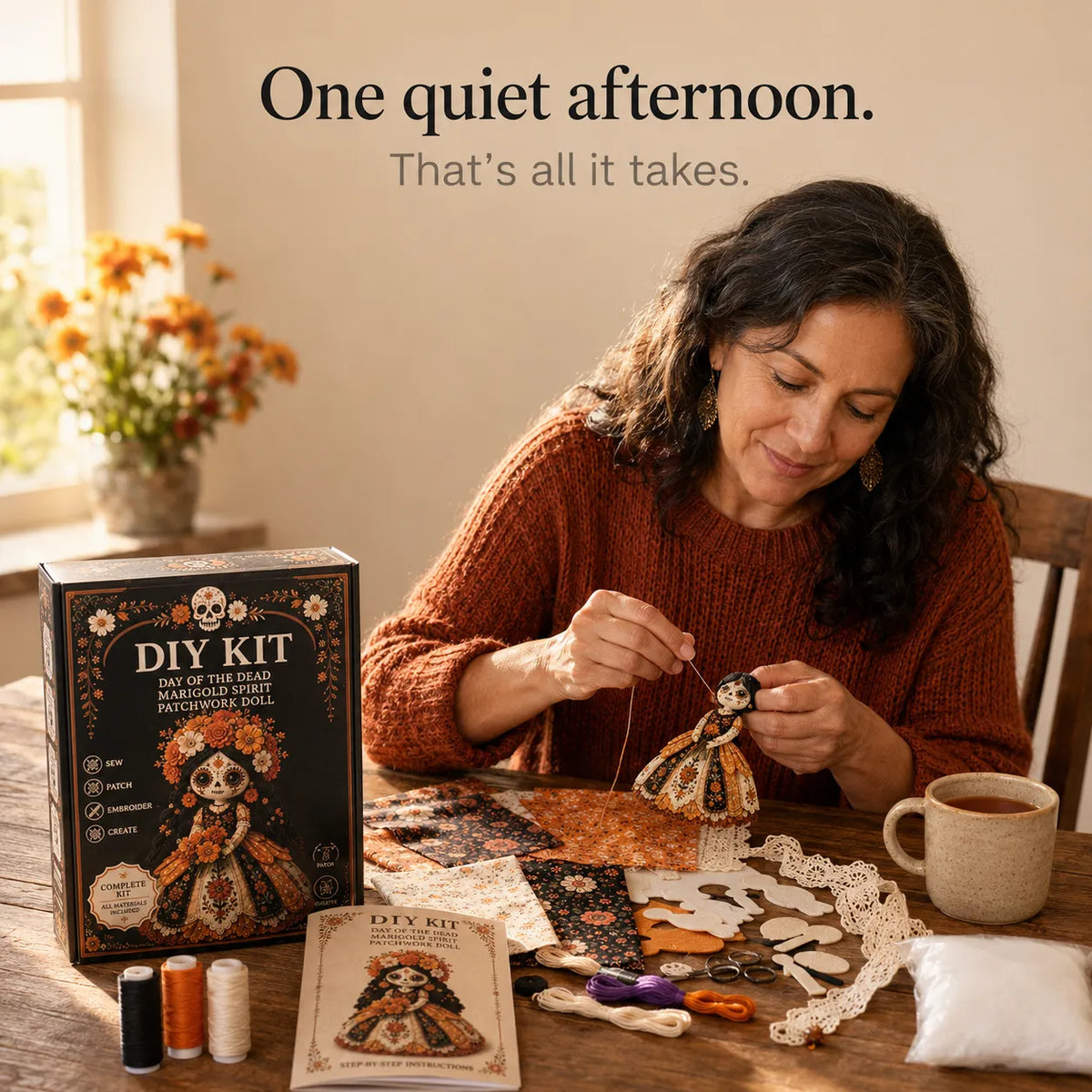Day of the Dead Patchwork Doll Craft Kit – Beginner Sewing Set