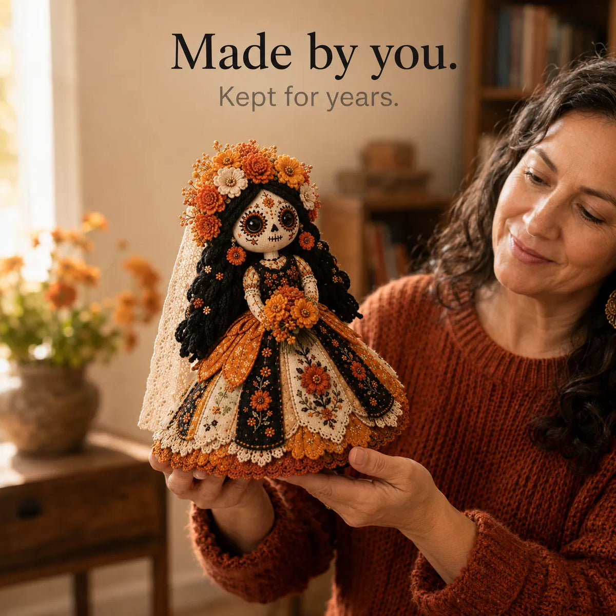 Day of the Dead Patchwork Doll Craft Kit – Beginner Sewing Set