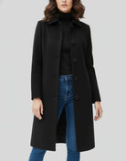 Women's Winter Trench Coat Single-Breasted Fit and Flare