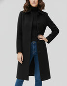 Women's Winter Trench Coat Single-Breasted Fit and Flare