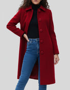 Women's Winter Trench Coat Single-Breasted Fit and Flare