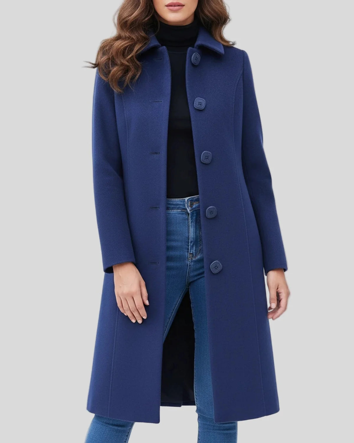 Women's Winter Trench Coat Single-Breasted Fit and Flare