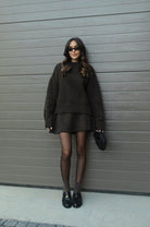 Women's Knit Sweater and Skirt Set - Oversized Top with Fitted Skirt