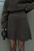 Women's Knit Sweater and Skirt Set - Oversized Top with Fitted Skirt