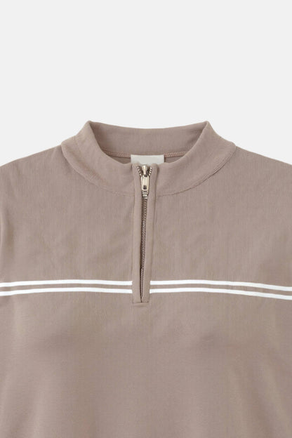 Dames Korte Mouw Poloshirt – Gestreept, Casual