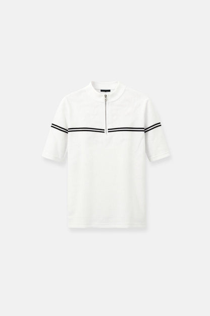Dames Korte Mouw Poloshirt – Gestreept, Casual