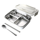 White stainless steel bento lunchbox