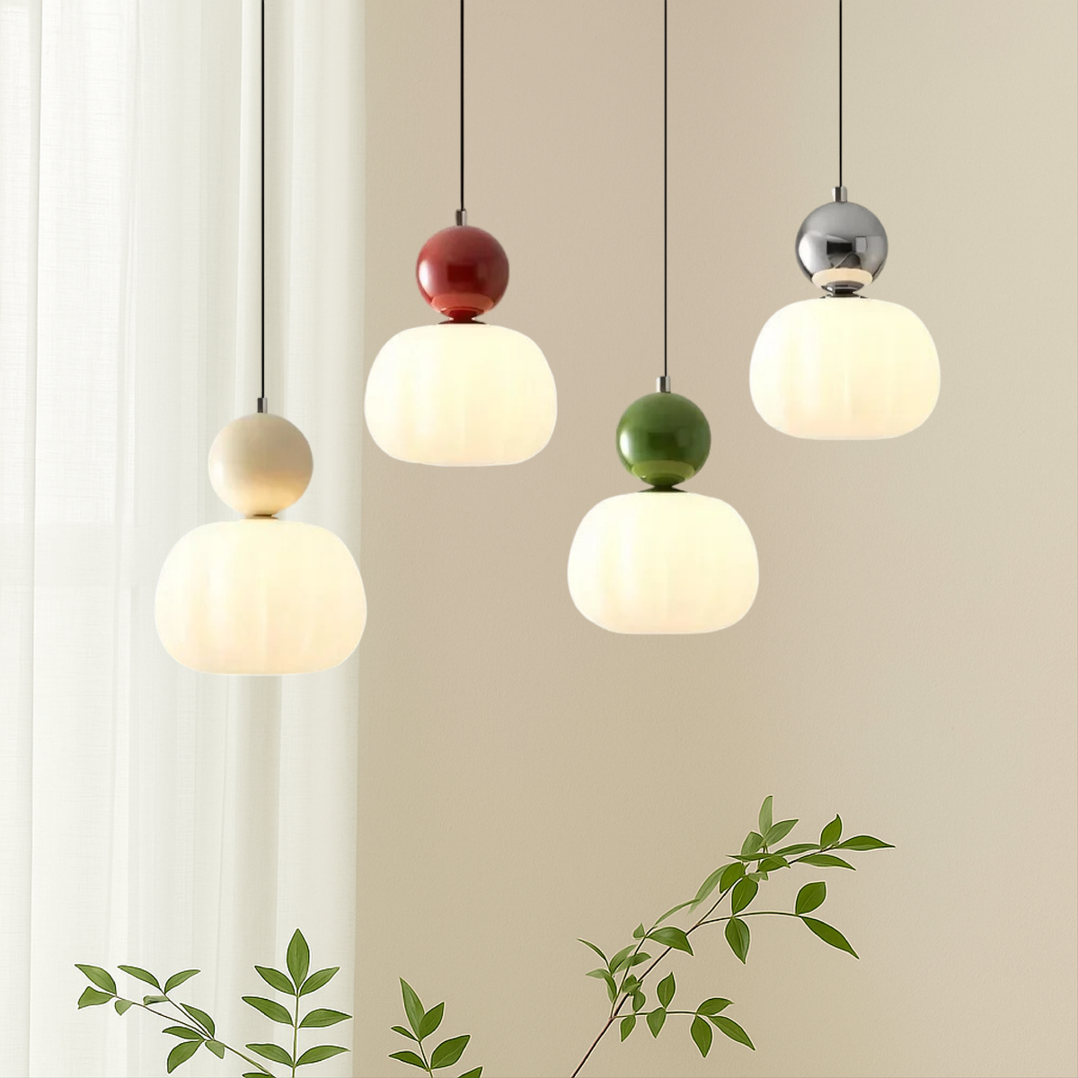 Art Deco Pendant Light - Acrylic Globe Shade Ceiling Lamp