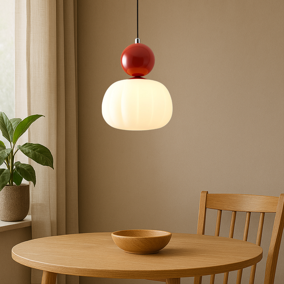 Art Deco Pendant Light - Acrylic Globe Shade Ceiling Lamp