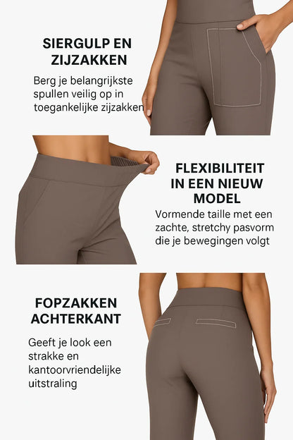 Rosalie Stretchbroek | Dames Broek met Hoge Taille en Zachte Ademende Stretchstof