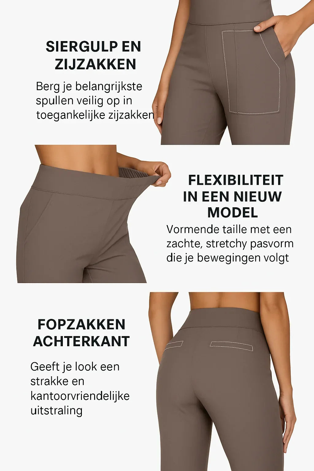 Women's High-Waist Stretch Pants – Soft Comfort Fit Trousers
