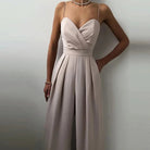 Women's Wide Leg Jumpsuit with Thin Straps and Wrap Neckline