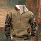Laurent beige sweater met dierenprint mouwen, vooraanzicht