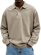 Laurent oversized polokraag sweater in beige, vooraanzicht