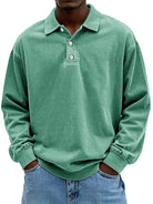 Laurent oversized polokraag sweater in groen, vooraanzicht