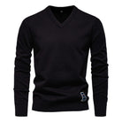 Laurent zwarte V-hals pullover, vooraanzicht