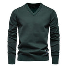 Laurent groene V-hals pullover, vooraanzicht
