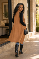 Women's Longline Vest Sleeveless Open-Front Waistcoat