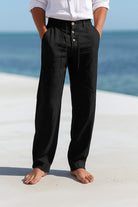 Men's Linen Pants Straight Fit - Breathable Summer Trousers