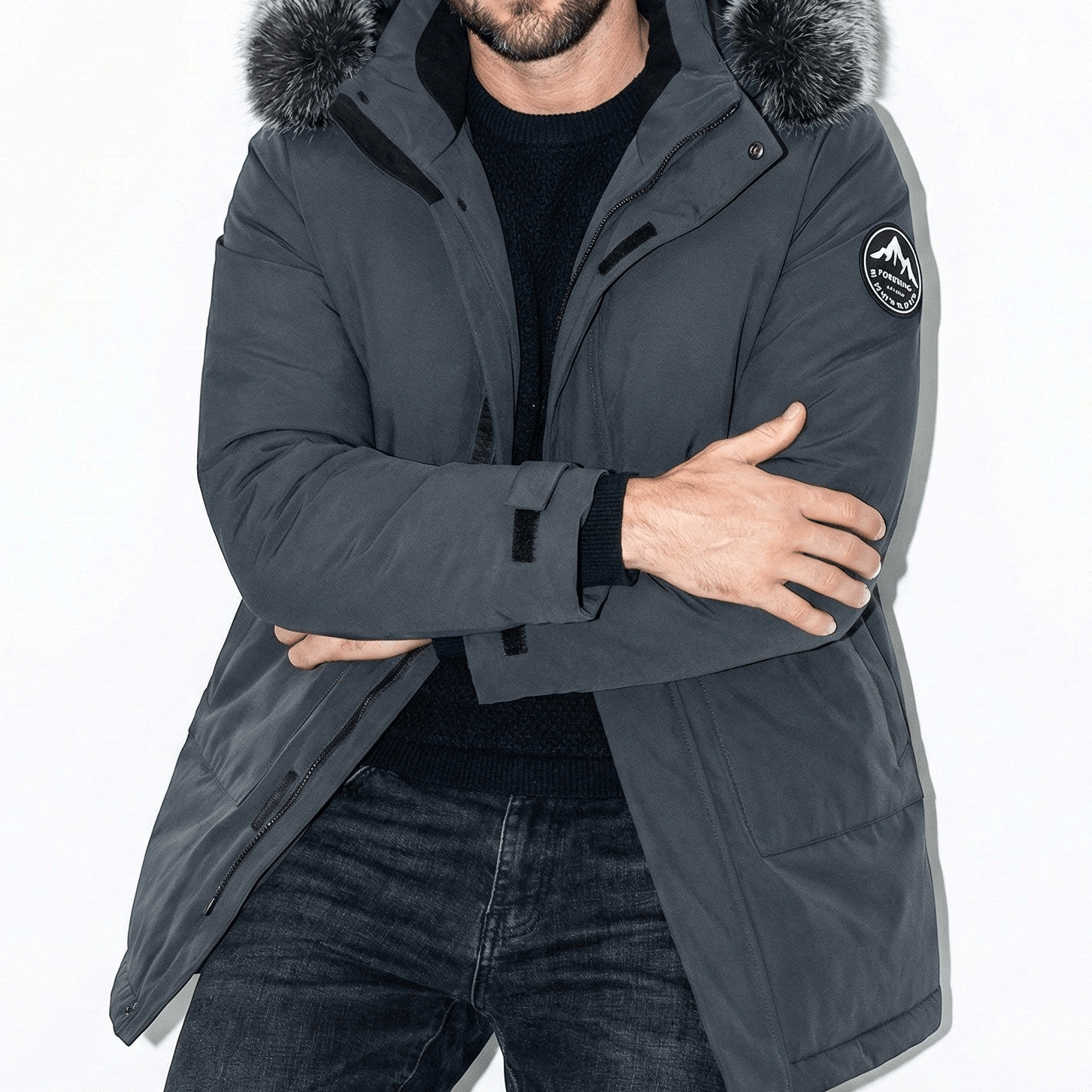 Lukas – Water - Repellent Winter Parka Jacket with Hood - Jackets - Grey - Taylor & Bennett