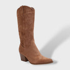 Women's Orthopedic Cowboy Boots Suede Wide Heel